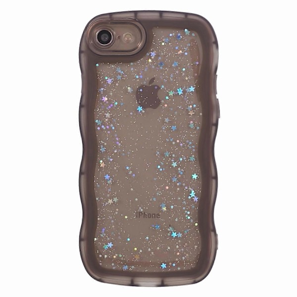 JTW-sarja iPhone 7/8/SE (2020)/SE (2022) -puhelimelle Glitter Stars Aaltoileva Reuna TPU-kuori Multicolor Style A