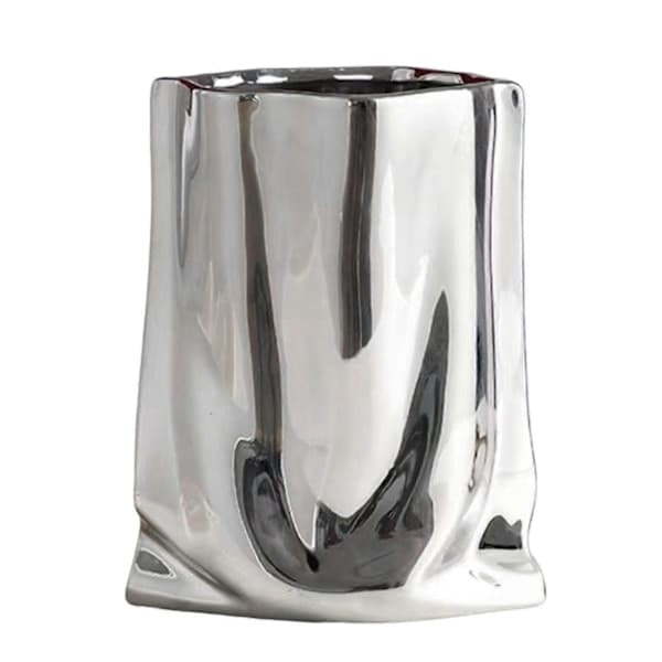 Keramisk Blomvas Stor Kapacitet Guld & Silver Centerpiece Vas För Hem Modern Bondgårdsdekor Silver Silver Extra Stor Silver Extra large
