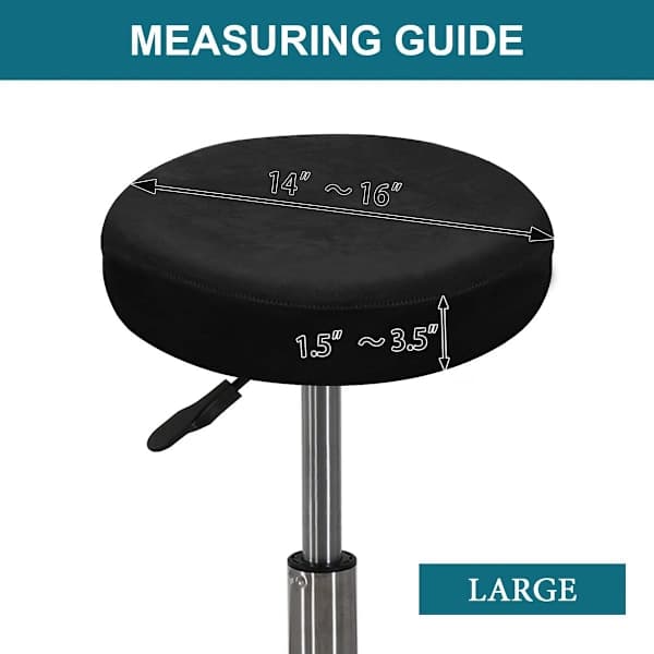 Todelt rundt stol-/krakkovertrekk - vaskbart - diameter 36-40 cm - egnet for barkrakker og arbeidsstoler