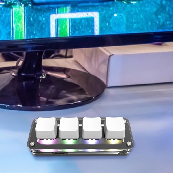Anpassat litet tangentbord Anpassad Key4 Litet tangentbord Kopiera Klistra in Spel Mini Mekaniskt tangentbord