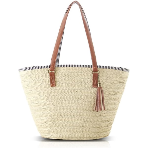 Women's Handbags Summer Beach Bags Large Tote Bags Straw Bags with Tassels Women's Handbags for Travel, Vacation and Shopping