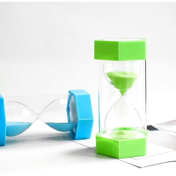 Sæt med 5 timeglas til børn, timeglasfunktion, timeglas