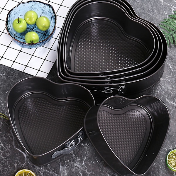 Hjärtformad Springform, Livsmedelsklassad, BPA-Fri, Värmebeständig, Återanvändbar, Mikrovågsugnssäker, Icke-Klibbig Cheesecakeform 28cm