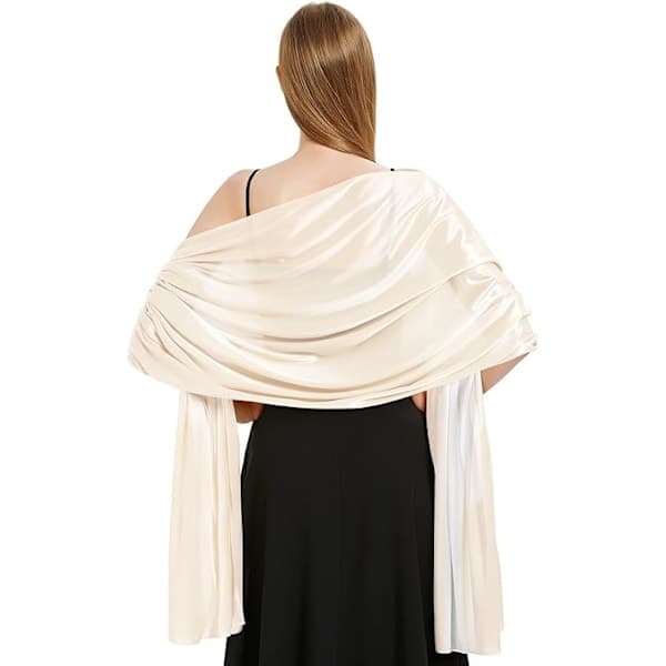 Satengsjal for kvinner Bryllupssjal Egnet for aftenkjole Elegant Chic Sjal Egnet for Beige