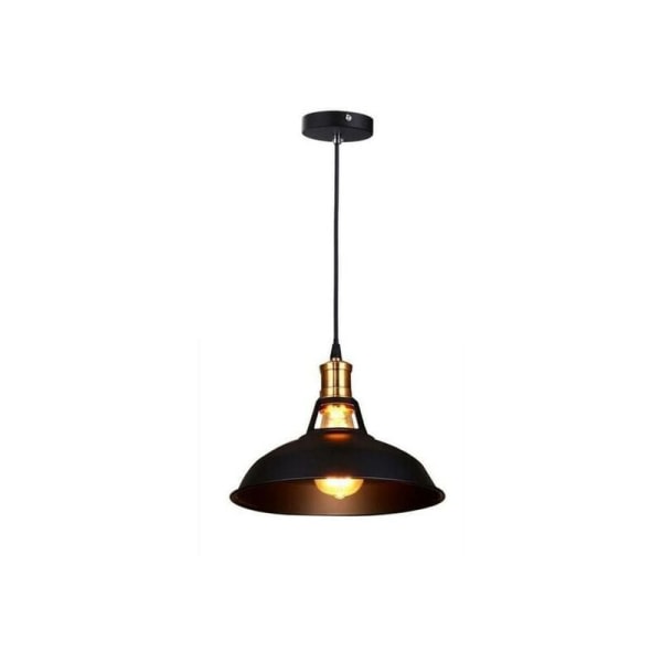 Vintage Industriel Hængende Lysekrone E27 Lampe Retro Loftslys Skærm til køkken Spisestue Stue Soveværelse Restaurant - Sort