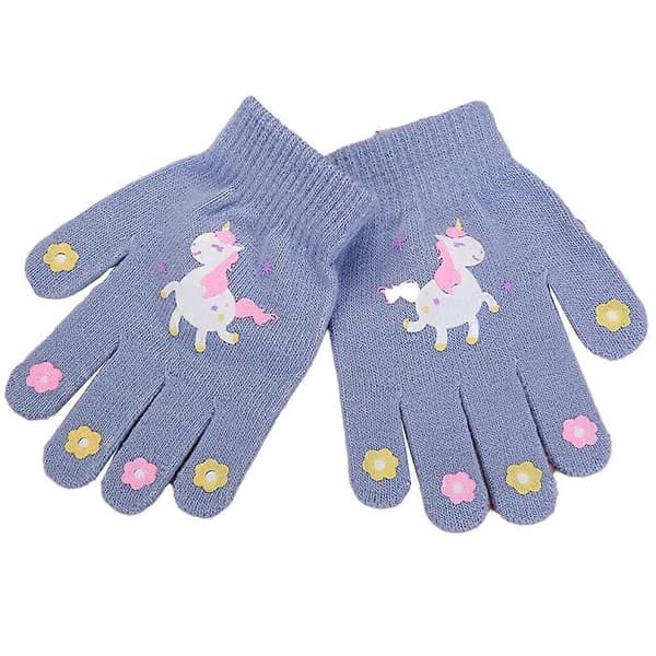 Barnhandskar Vinter Stickade Handskar Stretchiga Helfingerhandskar Vantar för Pojkar och Flickor Style 6