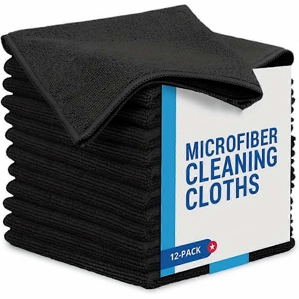 12-pack rymdtema ultrafina mikrofiberdukar - Ränderfria, mångsidiga rengöringsunderverk, elegant utan ansträngning Gray 12 PK
