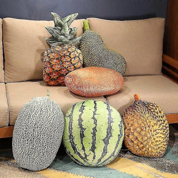 35-55 cm Eläväiset Hedelmäpehmolelut Simuloitu Omena Vesimeloni Mlemon Lychee Ango Mansikka Ananas Durian Täytetty Tyyny Lemon    A 35-55cm