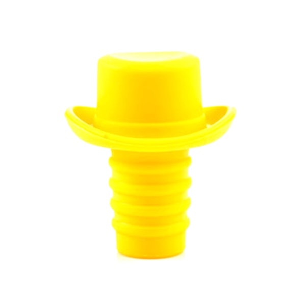 A1939 Silicone Small Beer Hat Bottle Wine Stopper Cork Stopper Bottle Hat Closures (Yellow)