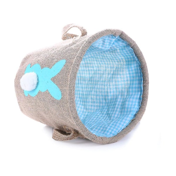 Påskeegg kurv for barn Bunny Burlap Bag for å bære egg Godbiter og gaver (Bunny Blue)b83063