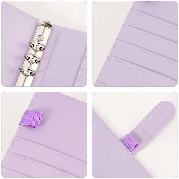 A5 PU Læder Ringbind, Genopfyldeligt 6-Ringe Bind Cover, Forretningsnotesbog Bind Notesblok og Møde Notesbog