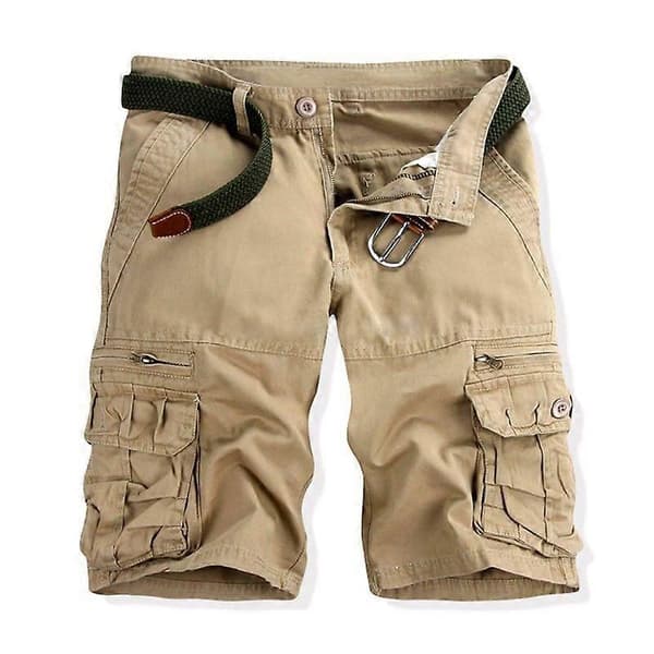 Sommer Herre Multiple Lommer Shorts Herre Bomull Solid Løse Shorts 31