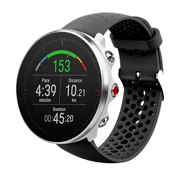 Polar Vantage M -kellolle sopiva silikoniranneke Black