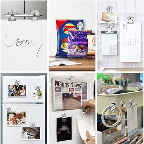 Magneettiset klipit 12 kpl, vahvat jääkaapin magneettiset koukkuklipit, täydelliset magneettiset klipit keittiön jääkaappiin, pakastimeen, naarmuuntumattomat magneettiset valkotaulun magneettiset f