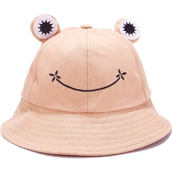 Groda Bucket Hat Söt Bomull Bucket Solhatt Bred Brätte Fiskarehatt för Vuxna Kvinnor Flickor