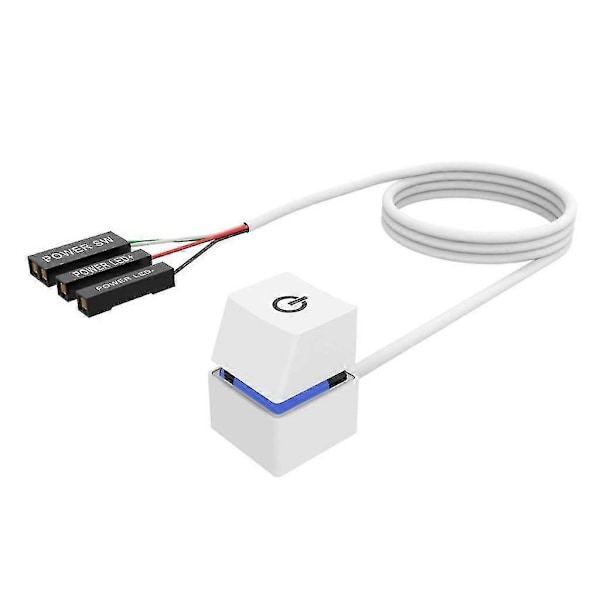 4m Extern PC-strömbrytare för stationär dator, moderkort, på/av-strömbrytare White Blue light