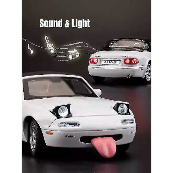 1/32 Mazda MX-5 Miniatyr Diecast Mx5 Roadster Leksaksbilsmodell Ljud Ljus Dörrar Öppningsbara Samlingspresent För Barn Pojke Kid Boris Red