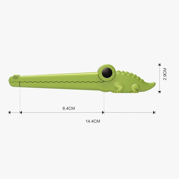 Plastförseglingsklämmor, 4-pack, 100% lufttäta, krokodilutseende, för Halloween-godis, snacks, havregryn