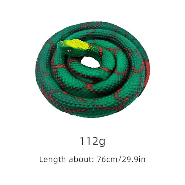 Realistsik Fake Slange Legetøj Blød Gummi Slange Figur Have Slange Scare Fugle og Egern, Python Action Model Slange Legetøj Figurer Stress Relief Legetøj Red