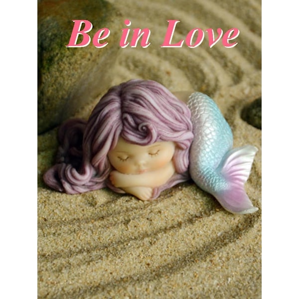 Miniature Have Statue af Havfrue - Drømme Havfrue Thinking Mermaid
