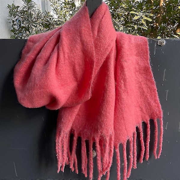 Tykt blødt glutinøst mohair tørklæde nyt klein blåt tørklæde dame sjal varmt tørklæde Watermelon red