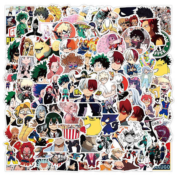My Hero Academia -tarrapakkaus, 100 kpl, vinyyliset anime-tarroja vesipulloihin, kannettaviin tietokoneisiin, rullalautoihin, muistikirjoihin, lahja aikuisille, lapsille ja teineille