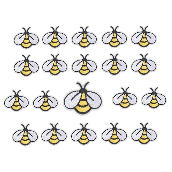 20 st Bee-sy-sömnadslappar Broderade Applikationer Stryk-på-lappar Sy-på Dekoration för Väskor Kläder J