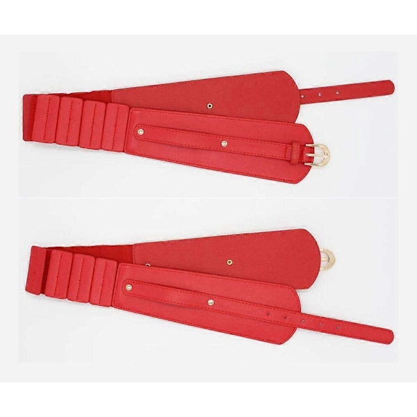 Dame Bredt Elastisk Bælte Justerbar Taljebånd Dame Stretch Cinch Bælter til Kjole Frakke Sweater, rød