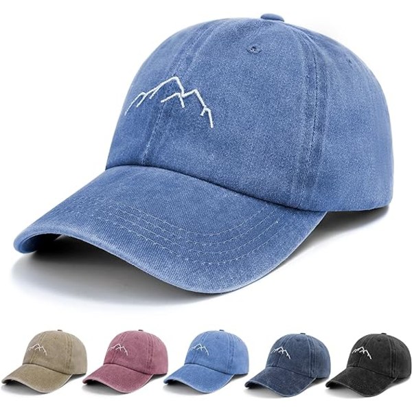 Baseball-lippis miehille - Vintage-pesty Dad Hat Peak -lippis säädettävä puuvilla