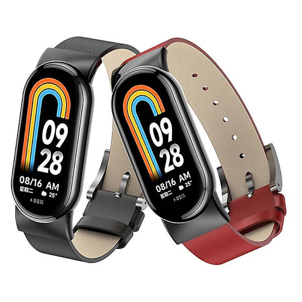 Läderarmband för Xiaomi Mi Band 8 Brown