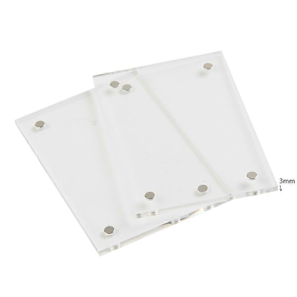 1 st Transparent Fotoram Akryl Magnetisk Displayram Affisch Display Ställ 3/5mm För Rum Skrivbord Heminredning 3mm 5.5x8.2cm