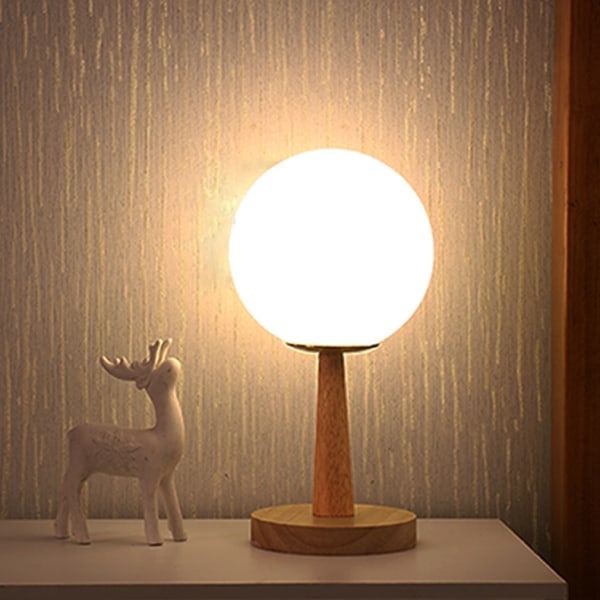 ZXPASRA Trådløs bordlampe uttrekkbar bambussokkel LED varmhvit/hvit H28cm