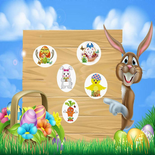 Påskepynt Klistremerke 20 Ark Påskeegg Klistremerker Påskehare Klistremerke Påskeegg Etiketter Påsketema Klistremerker