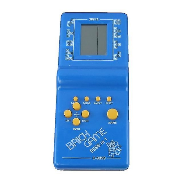 Klassisk håndholdt spilmaskine Tetris spil børne spillekonsol Legetøj med musikafspilning Retro børnefornøjelsesspil afspiller Blue