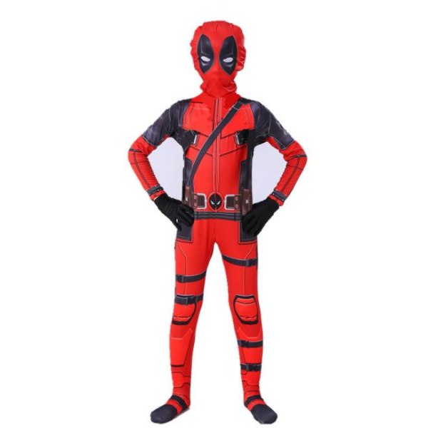 Kids Boys Deadpool Fancy Dress Party Jumpsuit Cosplay Kostym 110cm 100cm