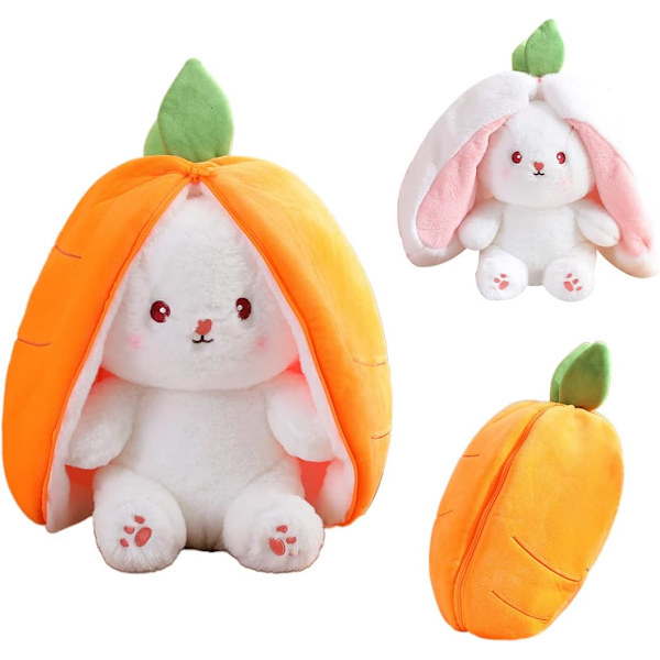 Xishao bunny plys sød gulerod kanin udstoppede dyr, bunny plys med klapører og gulerod kostume, 10" Carrot Rabbit 10 inch