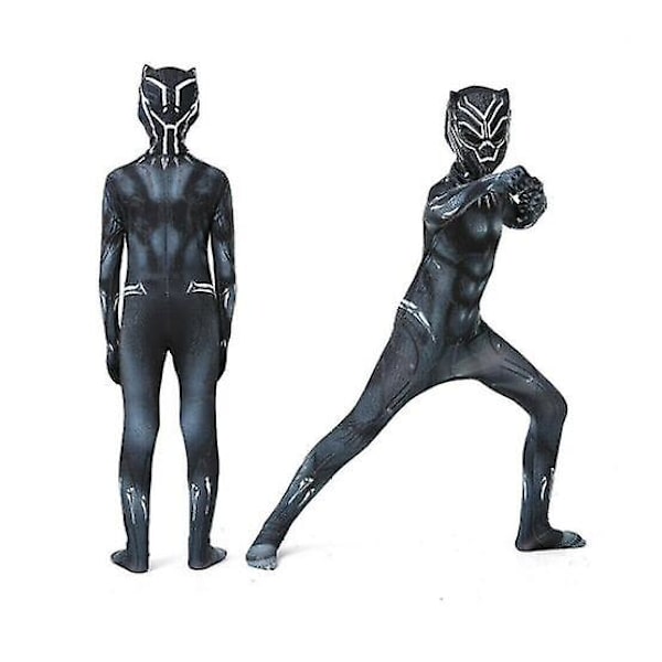 Lasten pojan musta pantteri -asu Supersankari Cosplay -juhlamekko 115-125cm