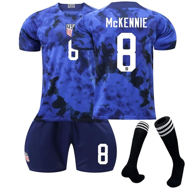 22-23 Qatar World Cup America Home Jersey Soccer Training Kit MCKENNIE 8 Kids 20(110-120CM)