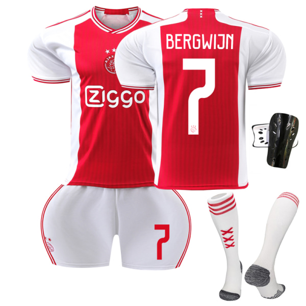 23-24 Ajax Home Football Training Kit #7 Uniform Suit Kids 22(120-130CM)