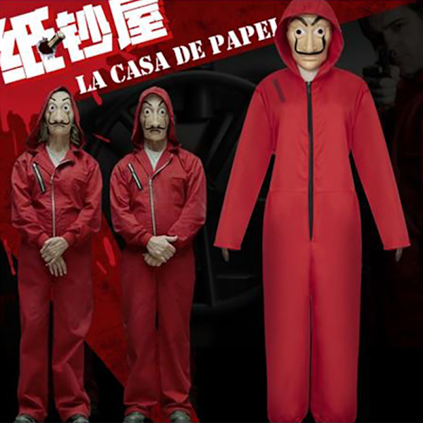 Halloween Cosplay -asu Bodysuit Jumpsuit -asu maskilla S XXL