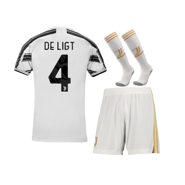 Lasten/aikuisten Juventus Home Football Kit ja -setti DYBALA-10-Orange DE LIGT-4-white 26