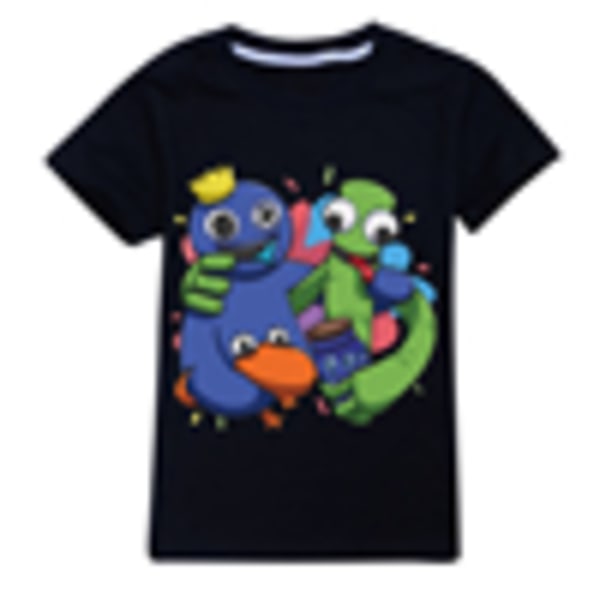 Kids Cartoon Rainbow Friends Printed T-paita Topit Casual Pusero black