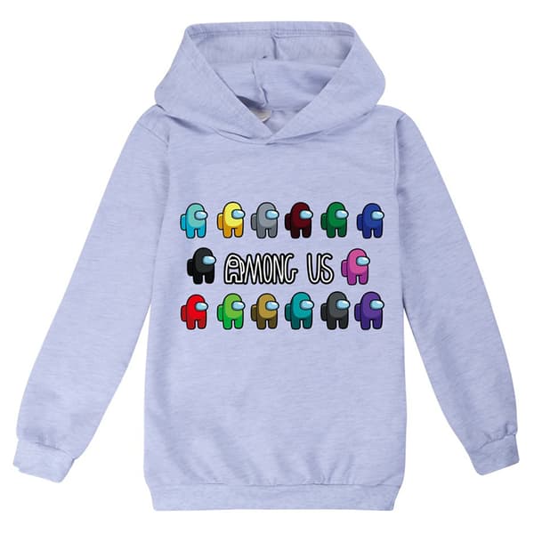 Among us Barn 3D Casual 3D Printed Sweatshirt Hoodies Pullover grey 160cm