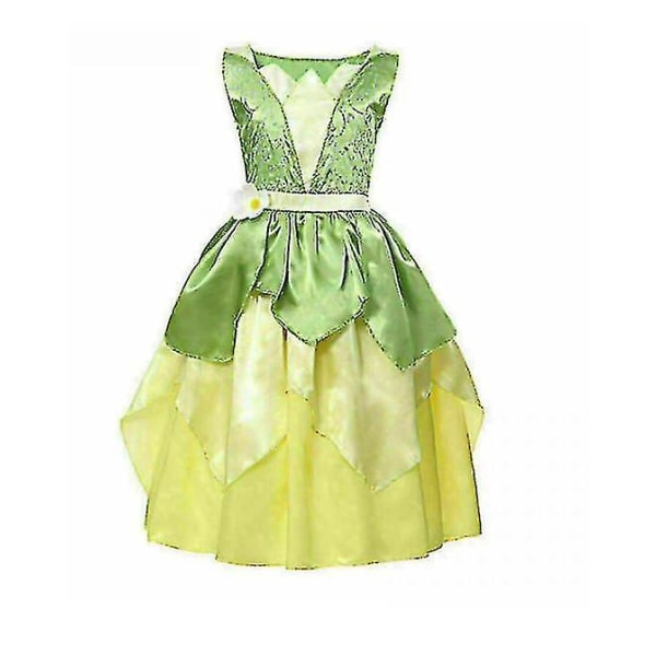 Drömprinsessan Tiana Girls Fancy Dress And The Frog Kid Kostym Halloween S_y 140cm