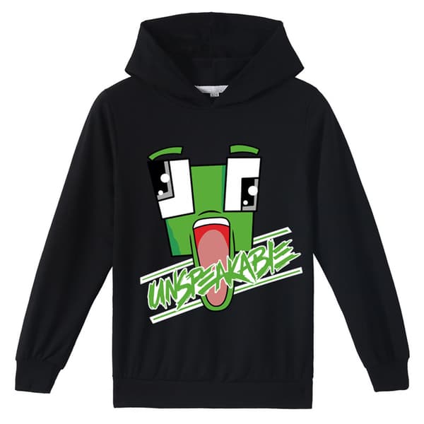Kids Unspeakable printed hettegenser Sweatshirt Casual Pullover Topper black 160cm