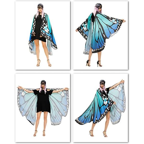 Butterfly Wings -asu aikuisille Halloween Butterfly Cape -asu W