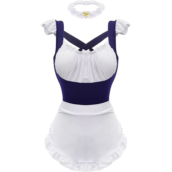 Maid outfit anime cosplay puku ranskalainen esiliina fani alusvaatteet setti blue