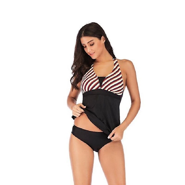 Pigebadedragt konservativt tynd slank splitstribet Figure 1 2xl