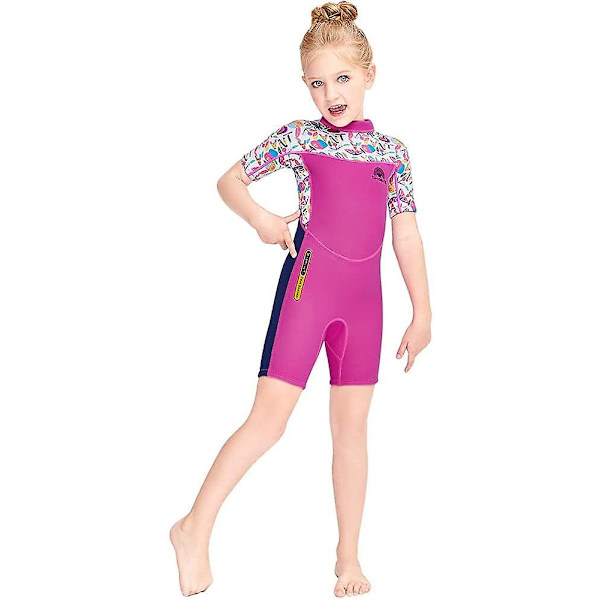 Shorty termisk badedrakt for småbarn Pink L
