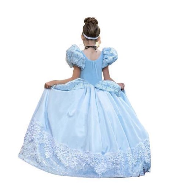 Prinsessklänning Blå Frost Elsa Askungen blue 128